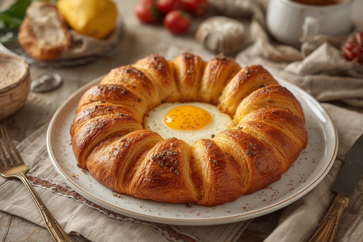 Croissant Breakfast Bake fresh from the oven