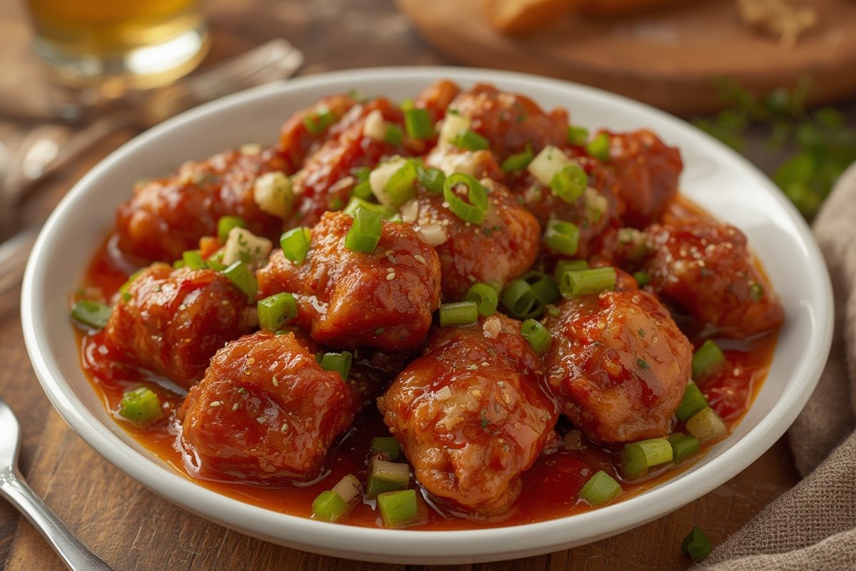 Crispy Sweet Chili Wings coated in glossy sauce