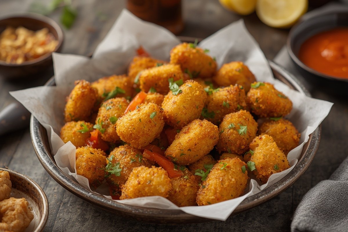 Crispy air fryer chicken tenders with dipping sauces