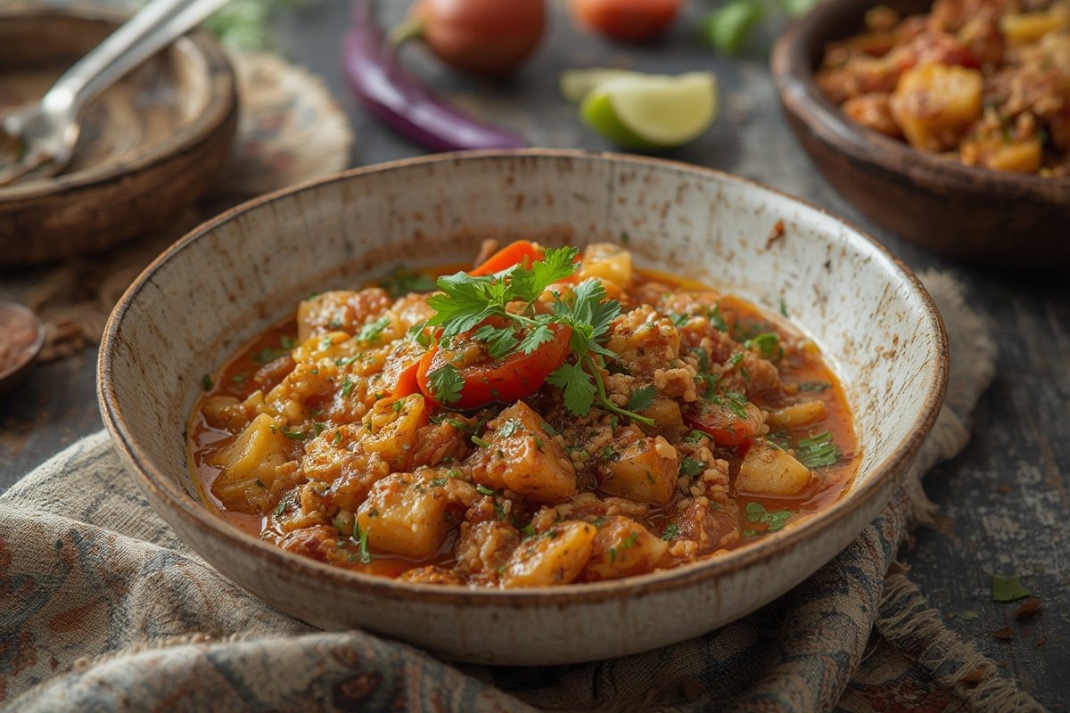 Colorful nourish bowl with quinoa, roasted veggies, and avocado