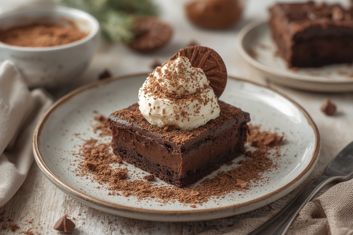 Decadent chocolate desserts on a rustic table
