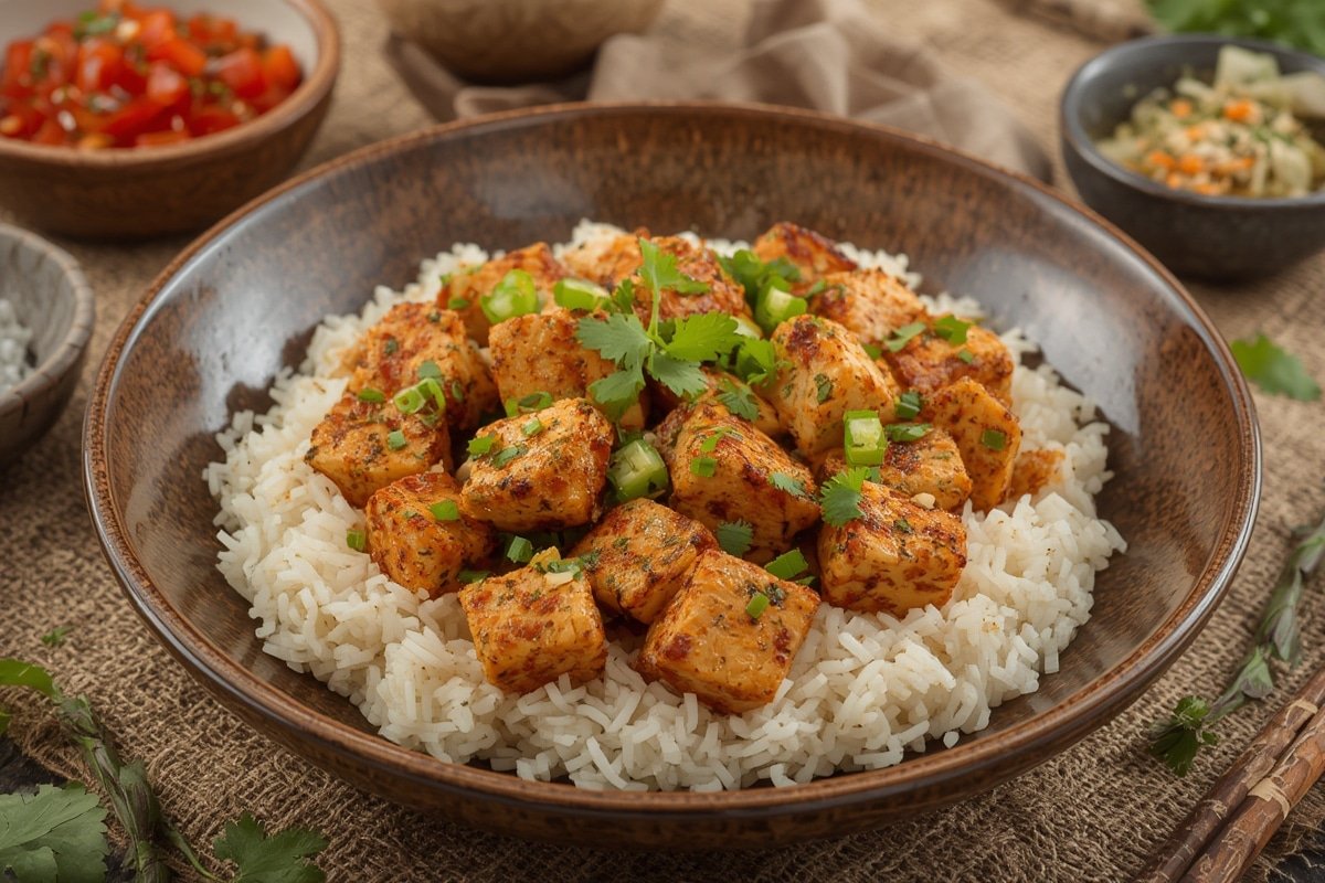 Crispy tofu recipes with colorful vegetables